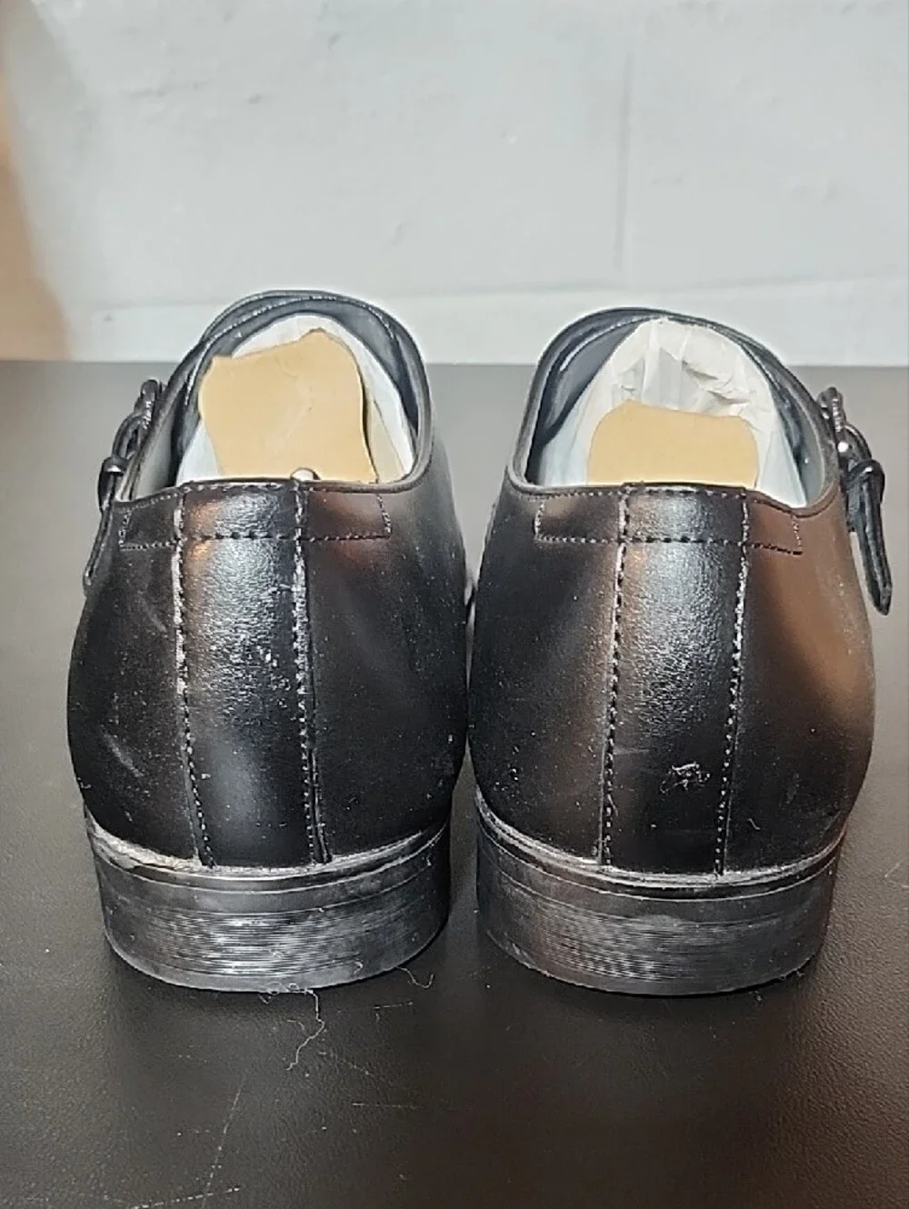 Calvin Klein Black Leather Monk Strap Dress Shoes
